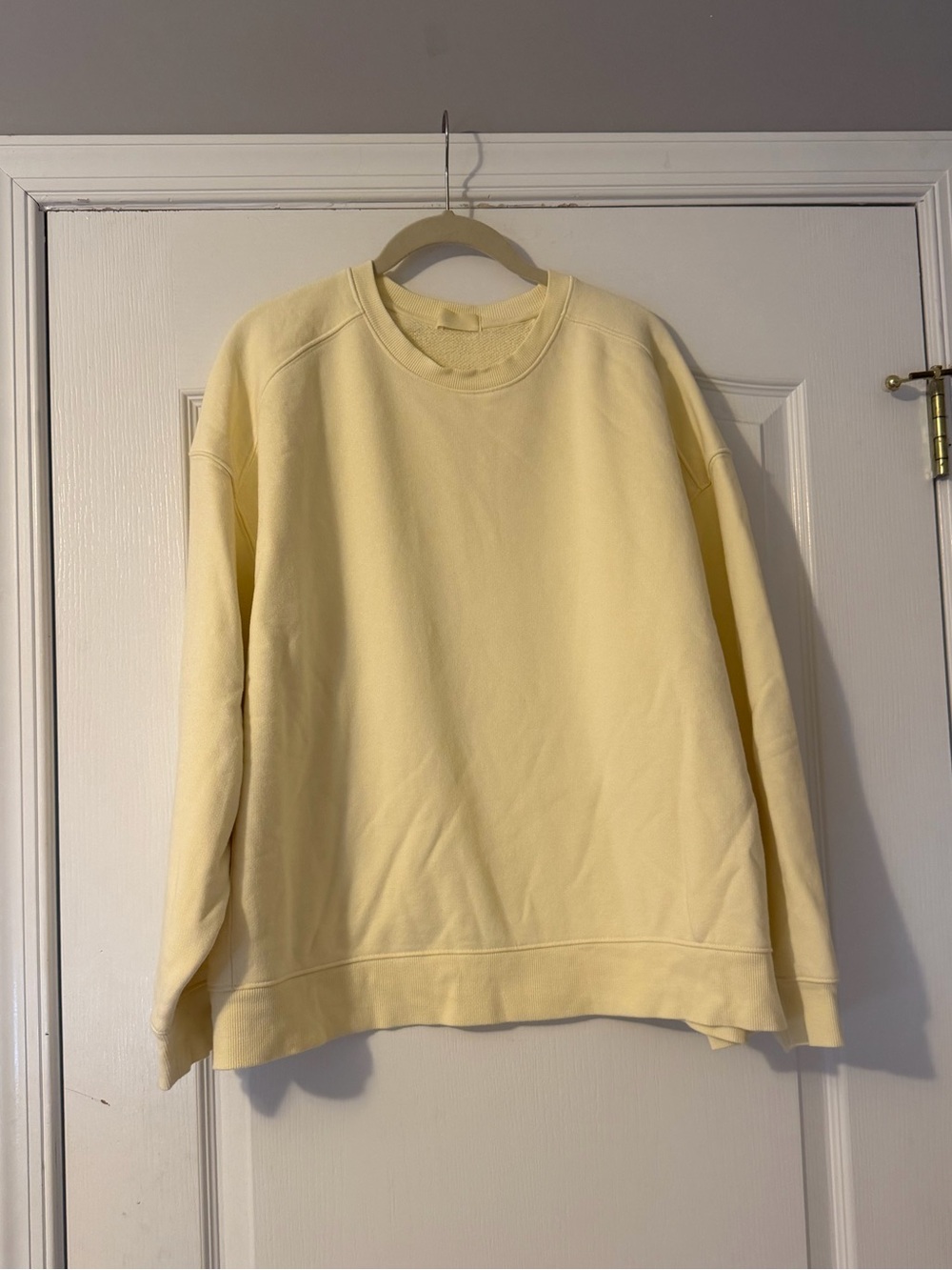 Nuuds Vintage Fleece Oversized Boxy Crewneck Sweatshirt Butter Yellow